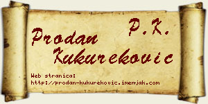 Prodan Kukureković vizit kartica